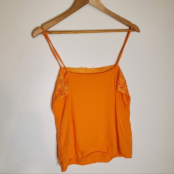 Bright Sherbet Orange Lace Camisole - Picture 6 of 9